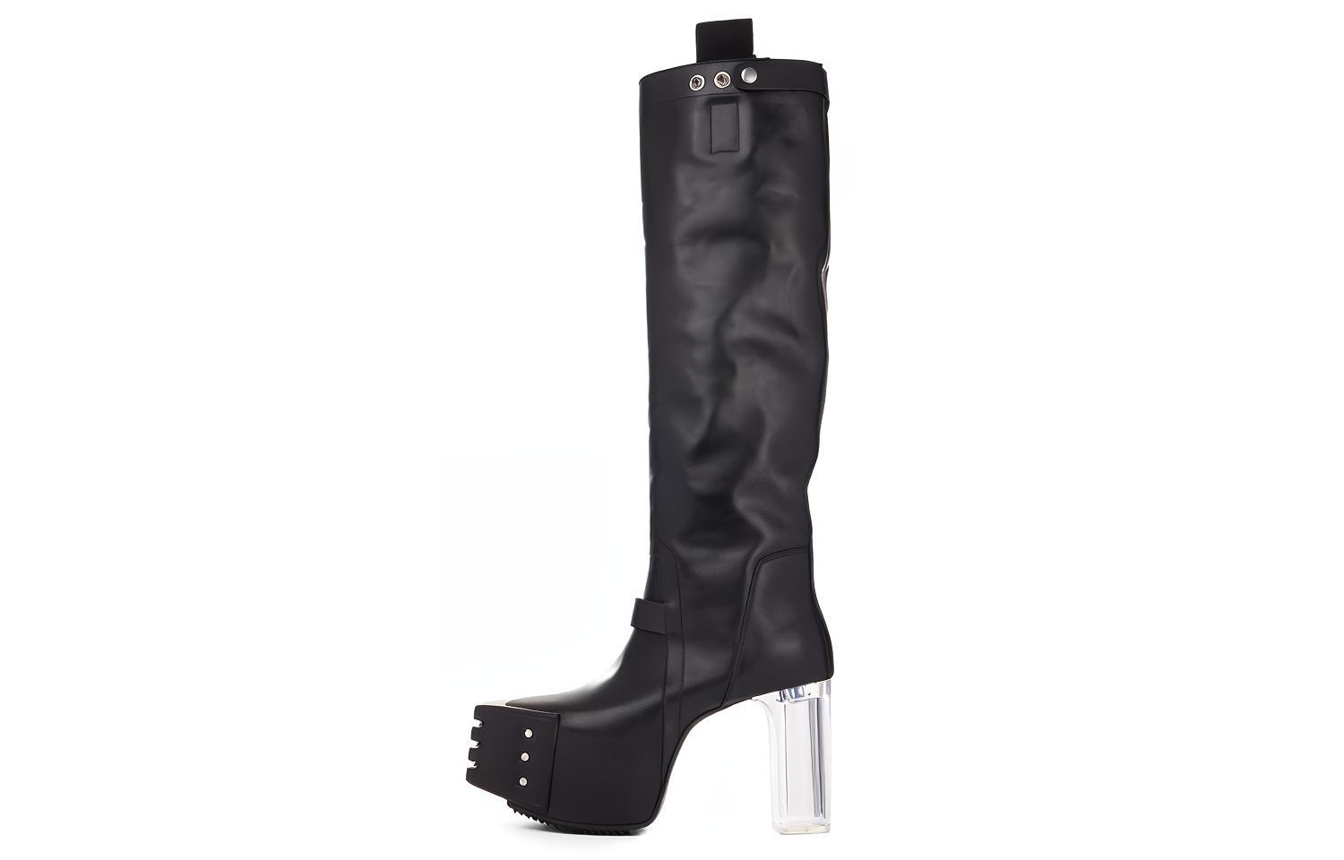 RICK OWENS/RO Strobe Knee high Boots Men's Black