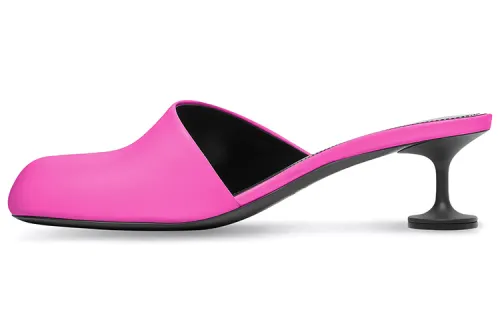 Balenciaga Lady 50mm Mule Pink Leather Women's