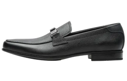 PRADA Saffiano Leather Men's Casual Shoes Men's Black