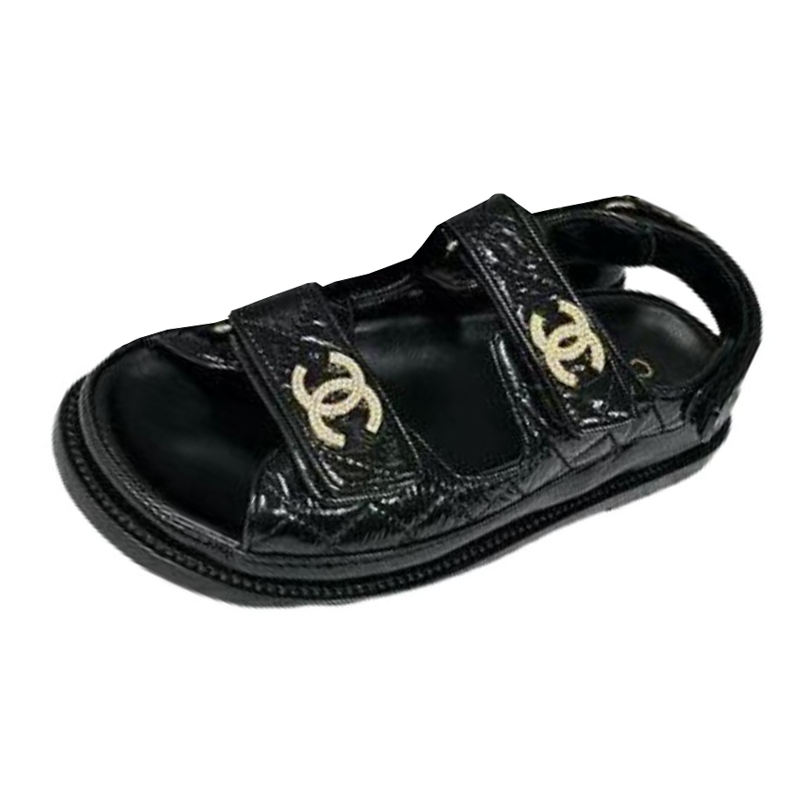 CHANEL 25S One Strap Sandals Women's Black