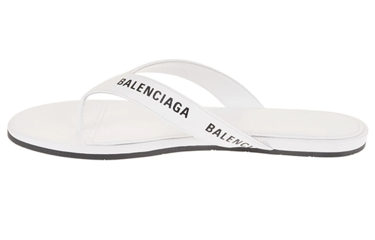 Balenciaga Women's Flip Flop Slides 'Allover Logo - White'