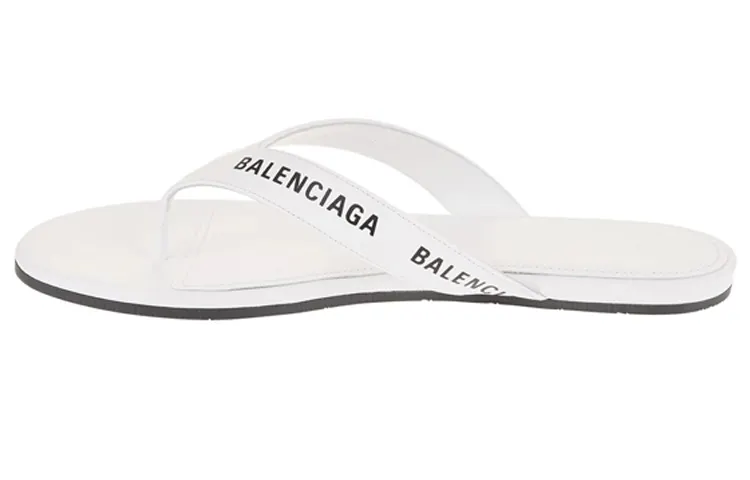 Balenciaga Women's Flip Flop Slides 'Allover Logo - White'