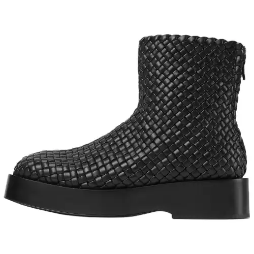 Bottega Veneta TORINO Leather Ankle Boots 5CM Men's Black
