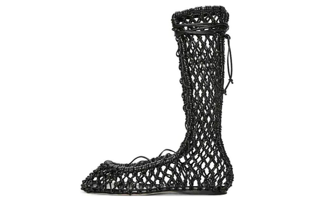 LOEWE Leather Knee high Boots Women's Black
