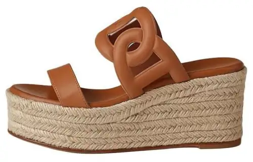 HERMES Slide Slippers Women's Brown