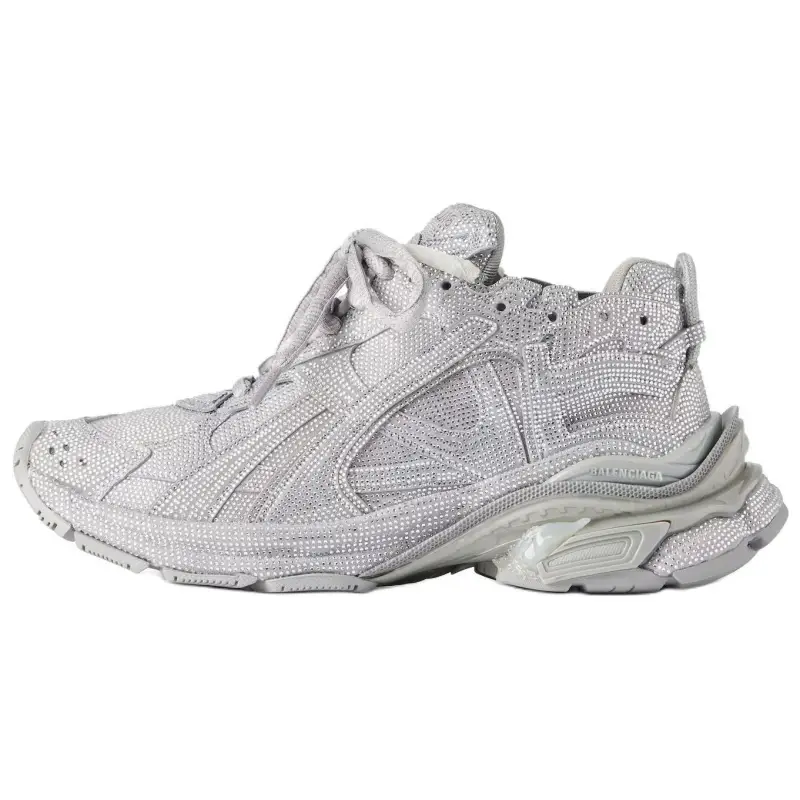 Balenciaga Runner Low top Chunky Sneakers Men's Silver Gray
