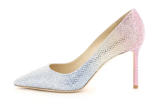 Jimmy Choo Romy Slim Heel High Heels 8.5cm Women's Pink Blue