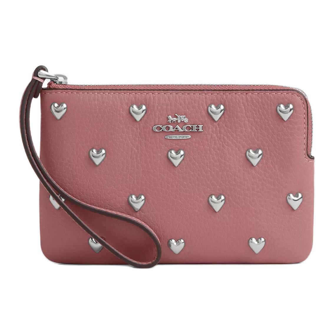 COACH Coach Corner ZipWristlet 16 Zip Top Switch Leather Clutch Small Women's Pink