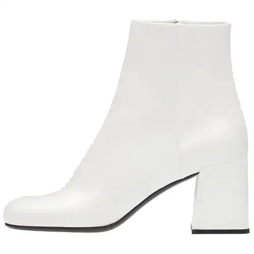 MIU MIU Naplak Ankle Boots Women's White