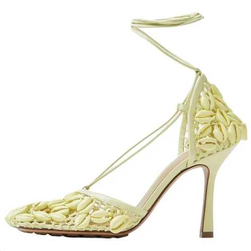 Bottega Veneta Stretch Shell Slim Heel High Heels 9cm Women's Yellow