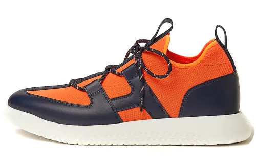 HERMES Duel Low top Casual Shoes Men's Orange Blue