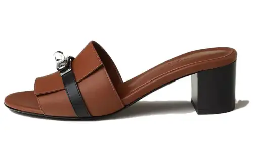 HERMES Gigi Slide Slippers Women's Brown