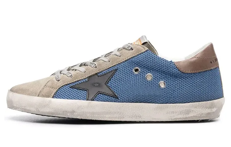 Golden Goose Super Star Skateboard Shoes Men's Low Top Blue