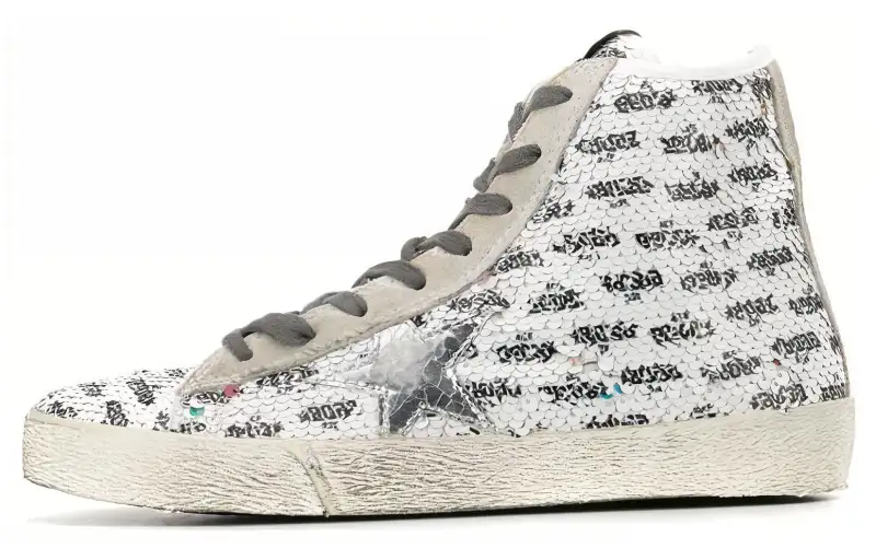 Golden Goose High top Skateboard Shoes Women's Silver