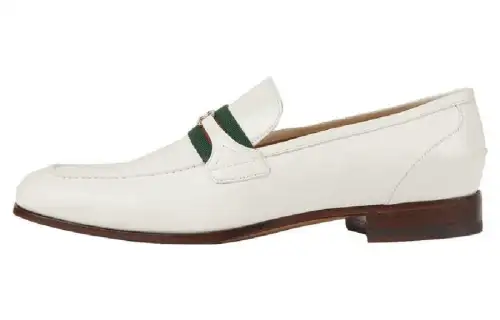 GUCCI Interlocking Leather Casual Shoes Men's White