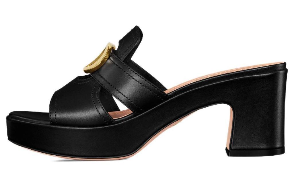 DIOR 30 Montaigne Slide Slippers Women's Black