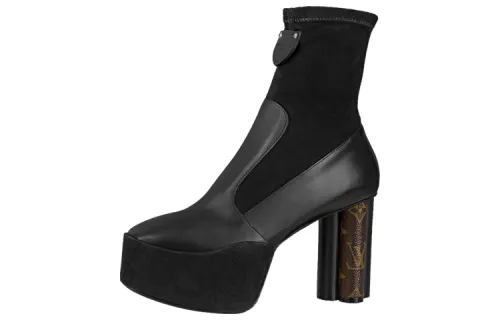 LOUIS VUITTON Podium Casual Ankle Boots Women's Black