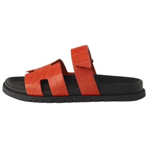 HERMES Chypre Slide Slippers Men's Orange