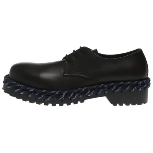 Balenciaga Leather Lace Up Shoes Men's Black