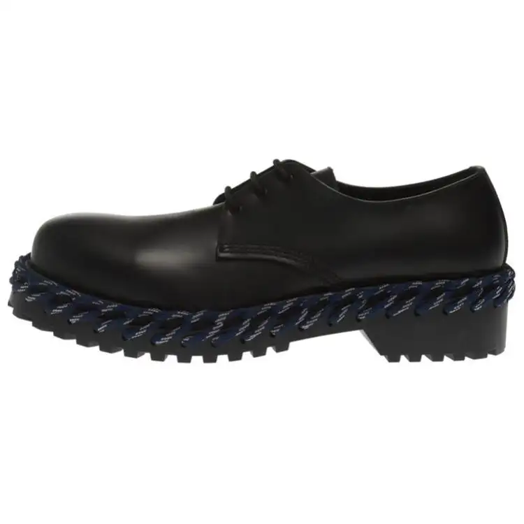 Balenciaga Leather Lace Up Shoes Men's Black