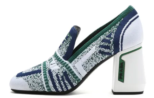 PRADA Fabric Chunky Heel High Heels Women's