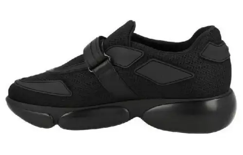 PRADA Mesh Abrasion Resistant Low top Casual Shoes Women's Black
