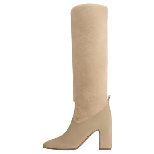 LOUIS VUITTON Donna Knee high Boots 8.5cm Women's Beige