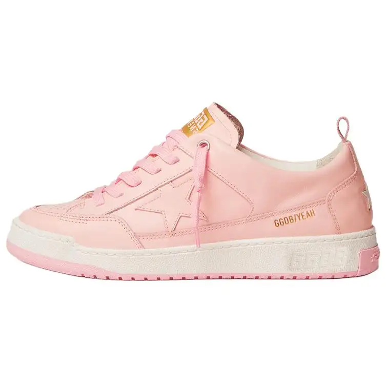 Golden Goose Yeah Low top Stylish Skateboarding Shoes Men's Light Pink