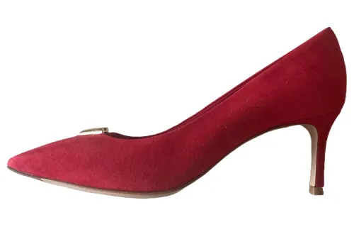 LOUIS VUITTON Slim Heel High Heels Women's Red
