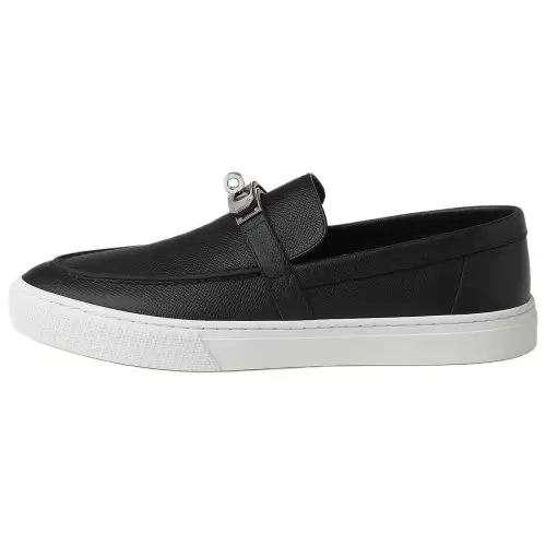 HERMES Game Loafers Men's Black
