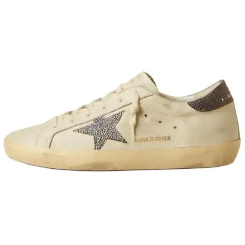 Golden Goose Super Star Cow Leather Skateboard Shoes Women's Beige Yellow