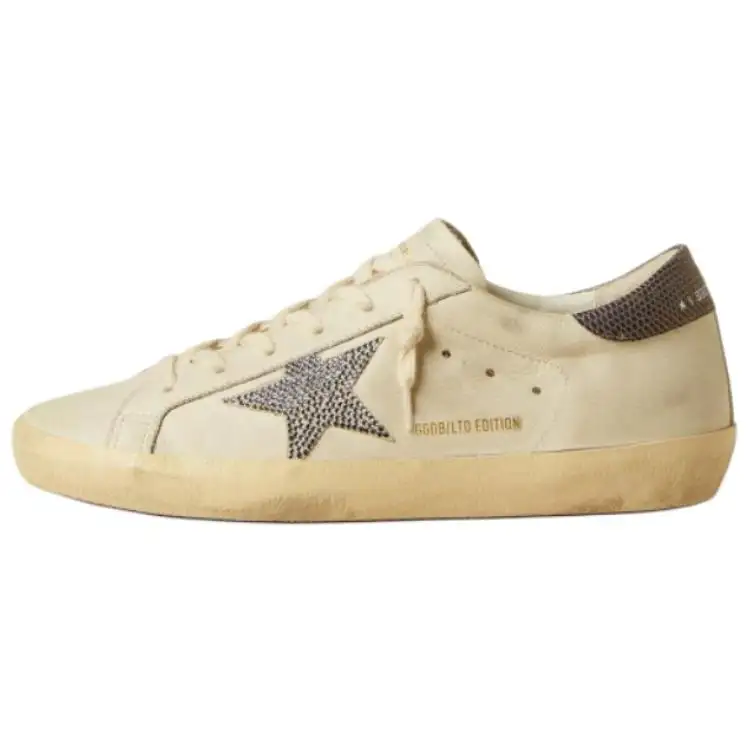 Golden Goose Super Star Cow Leather Skateboard Shoes Women's Beige Yellow