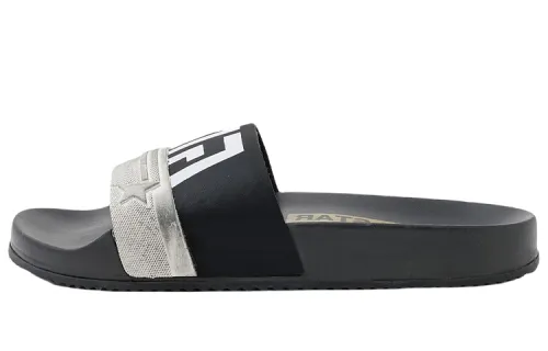 Golden Goose Rubber Slide Slippers Women's Black Silver