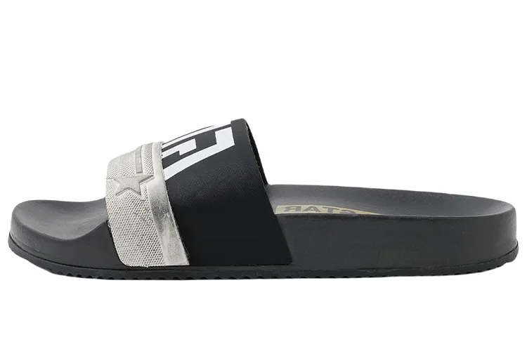 Golden Goose Rubber Slide Slippers Women's Black Silver