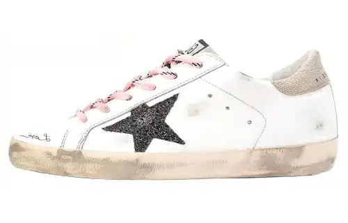 Golden Goose Super Star Leather Low top Skateboard Shoes Women's White Pink