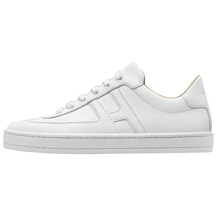 HERMES Boomerang Cow Leather Stylish Skateboarding Shoes Women's White