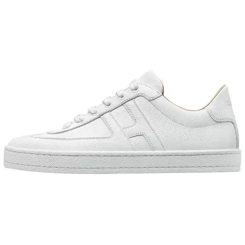 HERMES Boomerang Cow Leather Stylish Skateboarding Shoes Women's White