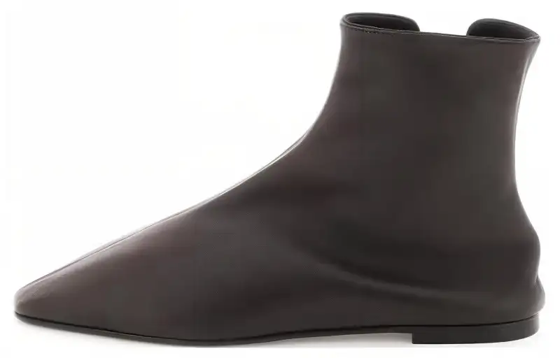 THE ROW Leather Ankle Boots Women's Brown