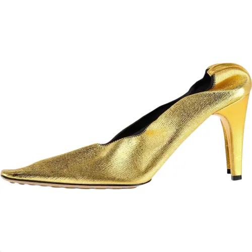 Bottega Veneta Sharpei Slim Heel High Heels Women's Gold