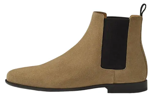 HERMES Suede Short Chelsea Boots Men's Brown