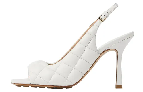 Bottega Veneta Padded Leather One Strap Sandals Women's White