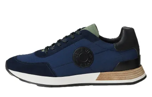 HERMES Drive Leather Low top Casual Shoes Men's Blue