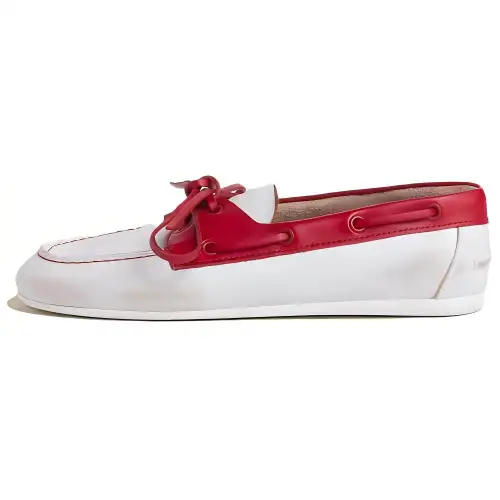 MIU MIU Suede Boat Shoes Women's Ecru