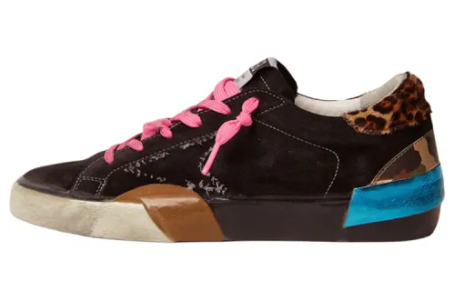 Golden Goose Super Star Low top Stylish Skateboarding Shoes Men's Black Distressed