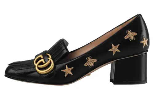 GUCCI Leather High Heels 5.5cm Women's Black