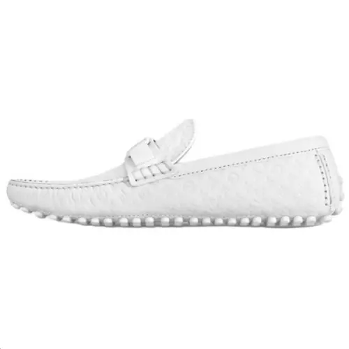 LOUIS VUITTON Hockenheim Gommino Loafers Men's White