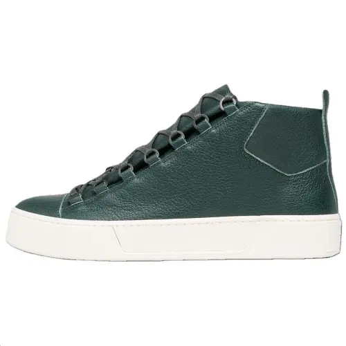 Balenciaga Arena Leather Mid top Skateboard Shoes Men's Green