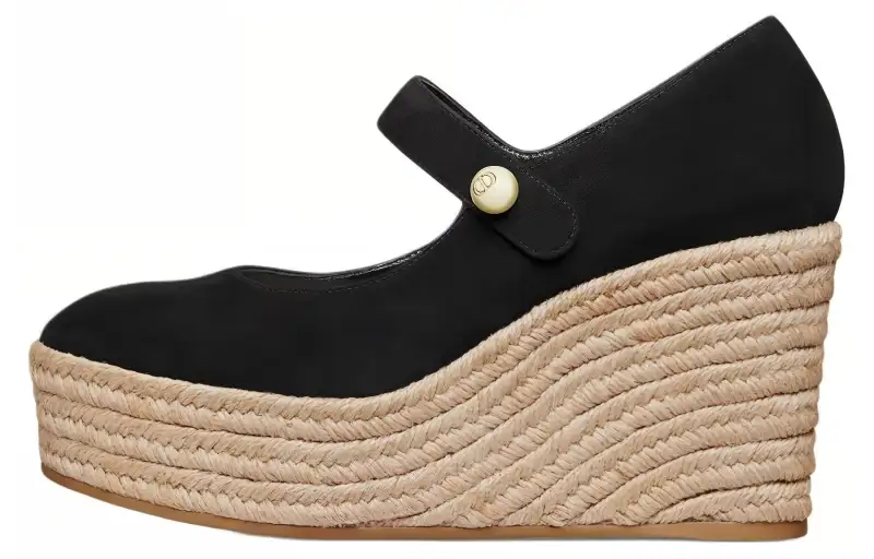 DIOR D Doll Cow Leather Platform Mary Jane Shoes 9.5cm Women's Black