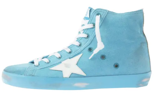 Golden Goose Francy Skateboard Shoes Women's High Top Lake Blue