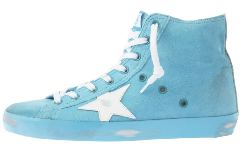 Golden Goose Francy Skateboard Shoes Women's High Top Lake Blue